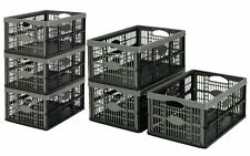 PLASTIC STRONG FOLDING COLLAPSIBLE STORAGE CRATES BOXES STACKABLE BASKET 32 LIT
