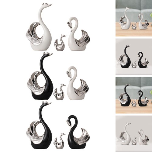 3pcs swan figurine animal - swan,