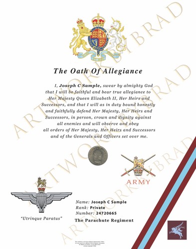 Parachute regiment oath - regiment,, of