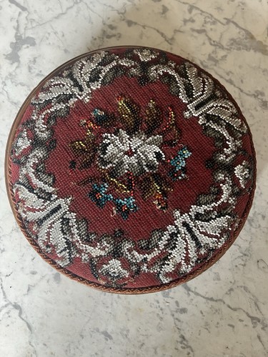 Victorian footstool beaded - footstool,