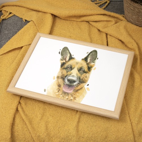 German shepherd face lap - shepherd, tray