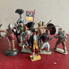 Job Lot of 9 metal 1/32 painted Figures various Historical times & Makers
