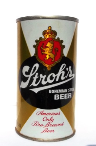 12oz flat top beer - flat, stroh's