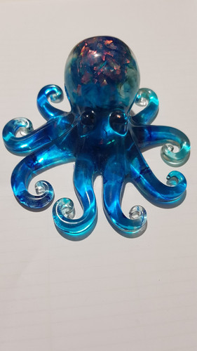 Resin octopus blue with - octopus, red