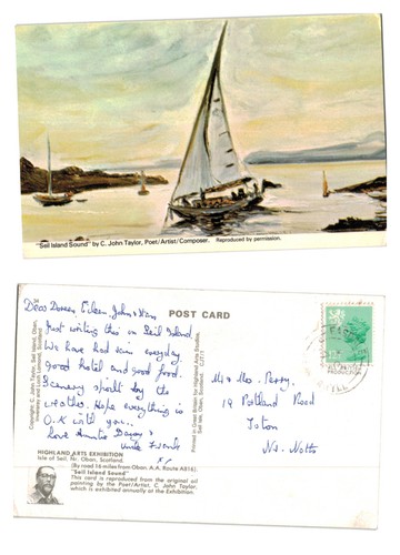 Postcard seil island sound - -,