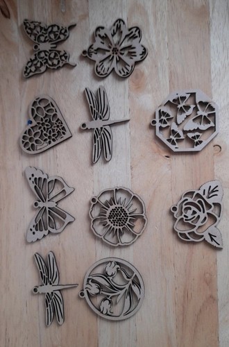 10x wooden hand - wooden, carved