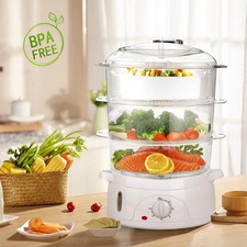 Aigostar 3 Tier Food Steamer, Electric Vegetable Steamer with BPA Free, 9 Litre