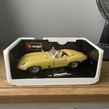 bburago 1 18 jaguar E Cabriolet 1961 Cod 3026 Boxed Yellow RARE Example Boxed 