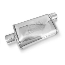 Oval Exhaust Silencer 304 Stainless Steel Muffler Body Center Offset Profusion
