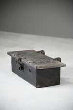 Antique Hinged Lid Metal Strong Box