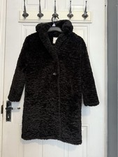 NEXT Kids Girls Faux Fur Coat Age 8 Years Black