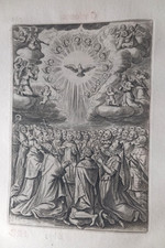 17th C. FLEMISH OLD MASTER - THEODOOR GALLE? -  HOLY SPIRIT AND PENTECOST