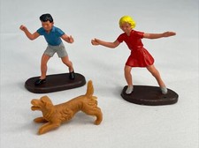 Britains Floral Mini Garden Figures 7530 Children With Brown Dog No Base Or Ball