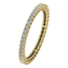 Eternity Engagement Ring SI1 G Natural Diamond 0.70 Ct 14K Yellow Gold Prong Set
