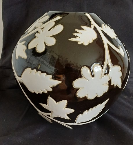 Large black white embossed - black, &