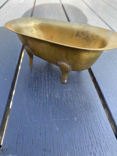 Vintage miniature brass bath - vintage,