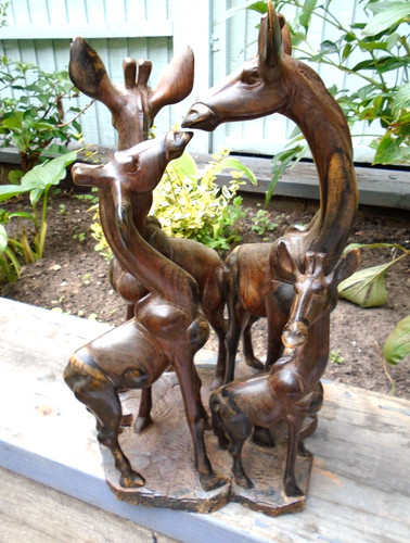 Giraffe wood sculpture - , 4