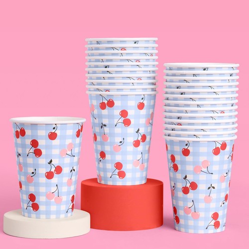 Pcs cherry blue gingham - blue,