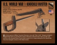 U.S. World War I Knuckle Duster Atlas Classic Firearms Card