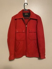 Vintage 1930's 1940's Big Yank Red Wool Zip Up Jacket, 30's 40's Workwear Mens