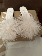 Zara Feather Flat Sandals Pink