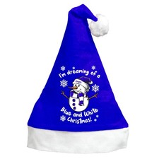 Owls Blue & White Christmas SNOWMAN Unofficial Santa Hat Printed Logo