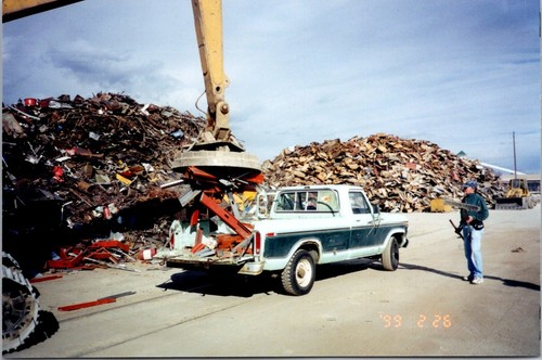 Vintage scrap metal yard - vintage,