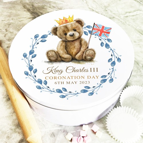 Round watercolour teddy bear - teddy,