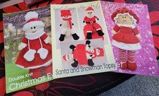 3 x Christmas Knitting Patterns. Topsy Turvy Santa/Snowman + 2 Dolls. VGC