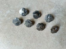 7 Vintage 1900's Silver Sporting Hunting Waistcoat Buttons 1.7cm x 1.7cm