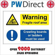SIGN Warning Fragile Roof Area