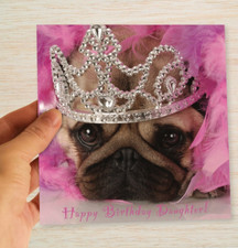 Daughter Birthday Card Pug Dog