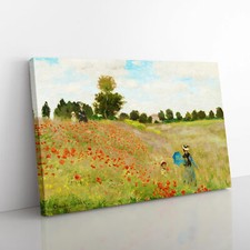 Poppy Field Vol.2 By Claude Monet Canvas Wall Art Print Framed Picture Decor
