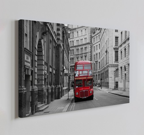 Red bus london streets - bus, canvas