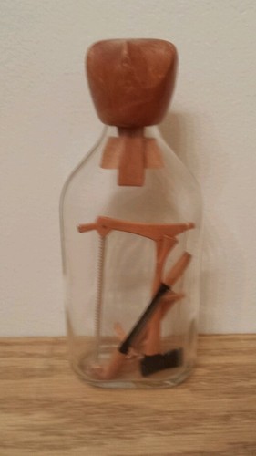 Folk art puzzle bottle - bottle, whimsy