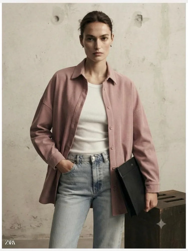 Zara pink corduroy long - pink, sleeve