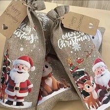 Christmas bottle gift bags -