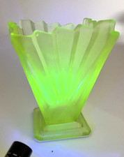 Vintage Uranium Glass Vase Art