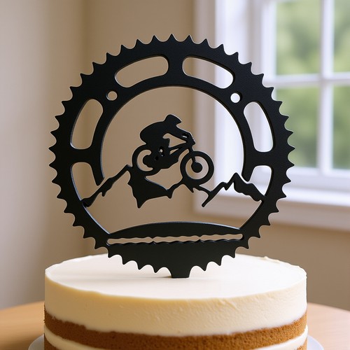 Mountain bike cake topper - mountain,