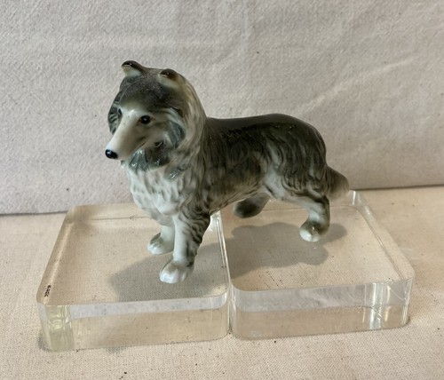 Ceramic collie dog figure - dog,