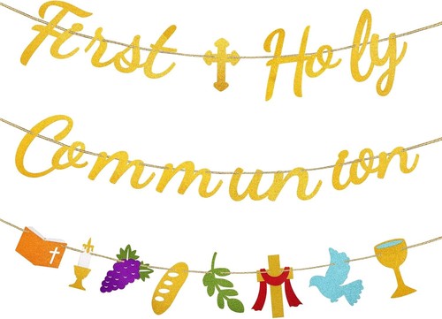 First holy communion banner - first,