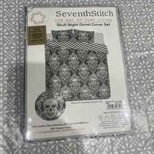 Seventhstitch Skull Night Duvet Cover Set 100% Cotton Bedding Set with Pillow Co