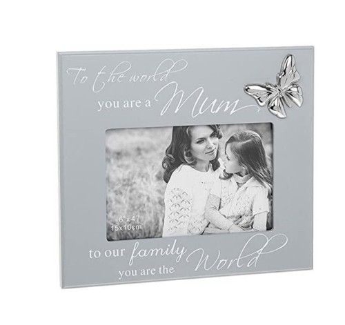 Mum grey script photo frame - mum,