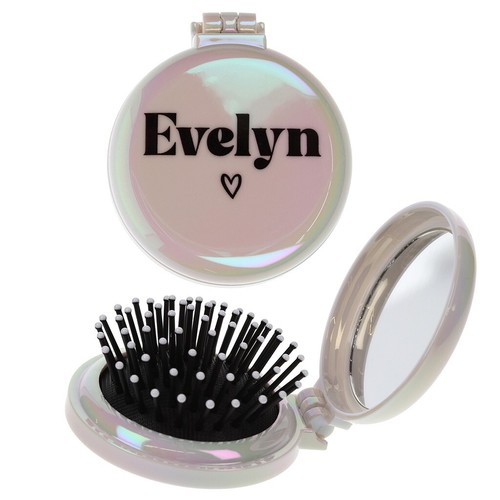 Personalised hairbrush mirror - hairbrush,