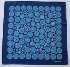 Turnbull & Asser hand rolled Silk pocket square in blue 45cm. Excellent conditio