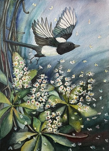 Original watercolour bird - watercolour,