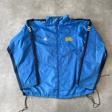 Adidas UCLA Jacket Mens Large Full Zip Vintage Windbreaker, Blue