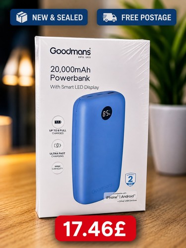 Goodmans 20000mah power bank - goodmans,