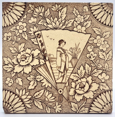 Antique fireplace tile - antique,