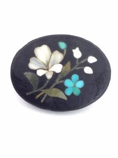 PETRA DURA FLORAL PIN - GOLD FILLED (V477) 